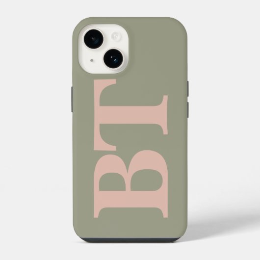 Modern Typography Custom Initials Monogram iPhoneケース (裏面)