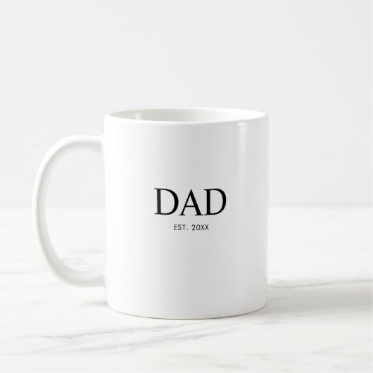 Modern Typography Dad Established コーヒーマグカップ (左)