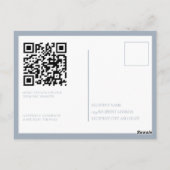 Modern Typography Dusty Blue Save The Date  ポストカード (裏面)