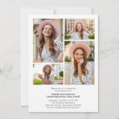 Modern Typography Graduate 4 Photo Collage 招待状 (裏面)