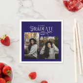 Modern Typography Graduate Photo Graduation スタンダードカクテルナプキン (インサイチュ)