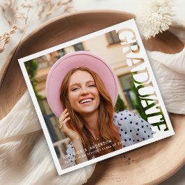 Modern Typography Graduate Photo Graduation  スタンダードカクテルナプキン