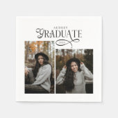 Modern Typography Graduate Photo Graduation スタンダードカクテルナプキン (正面)