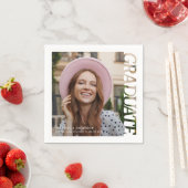 Modern Typography Graduate Photo Graduation  スタンダードカクテルナプキン (インサイチュ)