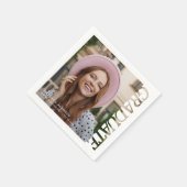 Modern Typography Graduate Photo Graduation  スタンダードカクテルナプキン (角)