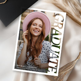 Modern Typography Graduate Photo Graduation 案内状