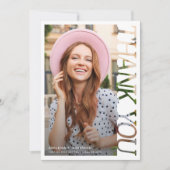 Modern Typography Graduate Photo Thank You サンキューカード (正面)