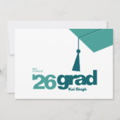 Modern Typography Graduation | Class of 2026 案内状 (正面)