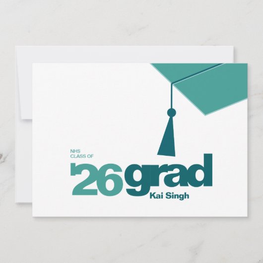 Modern Typography Graduation | Class of 2026 案内状 (正面)