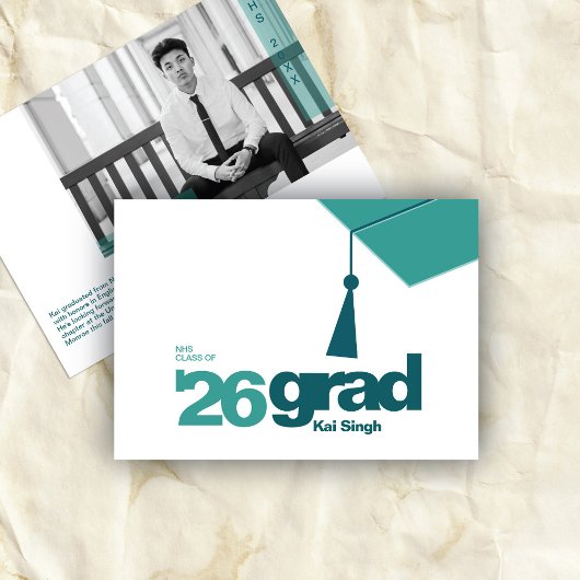 Modern Typography Graduation | Class of 2026 案内状