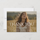 Modern Typography Graduation Party Thank You Photo サンキューカード (正面)