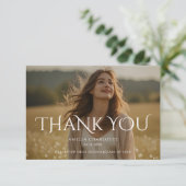 Modern Typography Graduation Party Thank You Photo サンキューカード (スタンド正面)