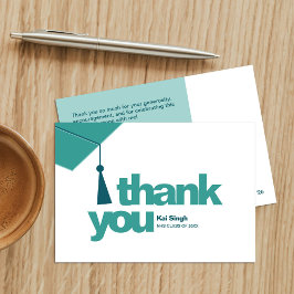 Modern Typography Graduation Thank You Card サンキューカード