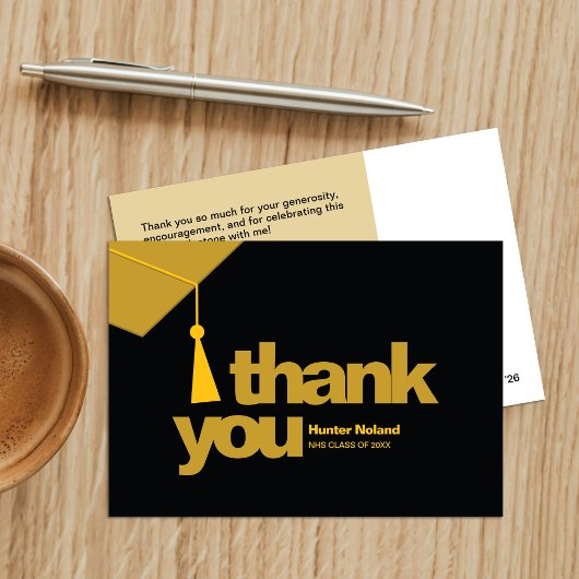 Modern Typography Graduation Thank You Card サンキューカード
