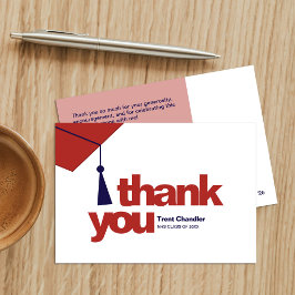 Modern Typography Graduation Thank You Card サンキューカード
