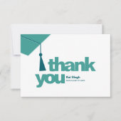 Modern Typography Graduation Thank You Card サンキューカード (正面)