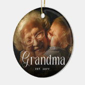 Modern Typography Grandma Custom Photo Gift セラミックオーナメント (左)
