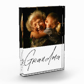 Modern Typography Grandma Custom Photo Gift フォトブロック (左)