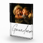 Modern Typography Grandma Custom Photo Gift フォトブロック (右)