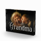 Modern Typography Grandma Custom Photo Gift フォトブロック (右)