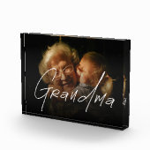Modern Typography Grandma Custom Photo Gift フォトブロック (右)