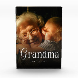 Modern Typography Grandma Custom Photo Gift フォトブロック