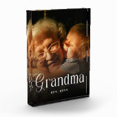 Modern Typography Grandma Custom Photo Gift フォトブロック (左)