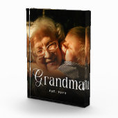 Modern Typography Grandma Custom Photo Gift フォトブロック (右)