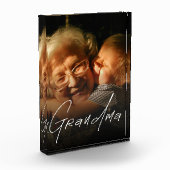 Modern Typography Grandma Custom Photo Gift フォトブロック (左)