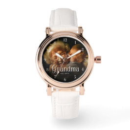 Modern Typography Grandma Custom Photo Gift 腕時計