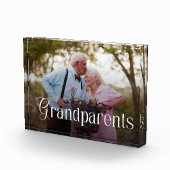 Modern Typography Grandparents Custom Photo Gift フォトブロック (右)
