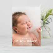 Modern Typography Introducing Baby Photo Birth  案内状 (スタンド正面)
