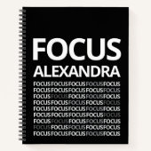 Modern Typography Mindset Journal Black White  ノートブック (正面)