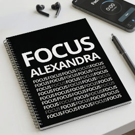 Modern Typography Mindset Journal Black White ノートブック