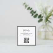 Modern Typography Minimalist QR Code Wedding エンクロージャーカード (スタンド正面)