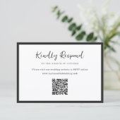 Modern Typography Minimalist QR Code Wedding 出欠カード (スタンド正面)