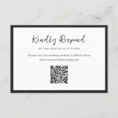 Modern Typography Minimalist QR Code Wedding 出欠カード (正面)