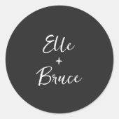 Modern Typography Minimalist Wedding ラウンドシール (正面)