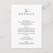 Modern Typography Minimalist Wedding Details エンクロージャーカード (正面)