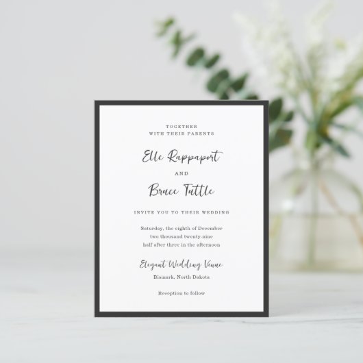 Modern Typography Minimalist Wedding Invitation (スタンド正面)