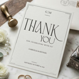 Modern Typography Minimalistic Wedding Thank You  ポストカード