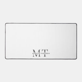 Modern Typography Monogram Black Grey デスクマット