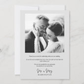 Modern Typography MR & MRS Floral Bouquet Photo  サンキューカード (裏面)