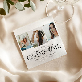 Modern Typography Multi Photo Elegant Graduation スタンダードカクテルナプキン