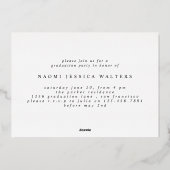 Modern Typography Multi Photo Elegant Graduation 箔招待状 (裏面)