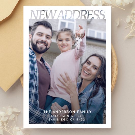 Modern Typography New Address Photo 案内状