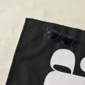 Modern Typography Personalized Name Black White ビーチタオル (インサイチュ)