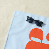 Modern Typography Personalized Name Blue Orange ビーチタオル (インサイチュ)