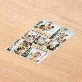 Modern Typography Photo Collage Christmas Card アクリル招待状 (レイダウン)