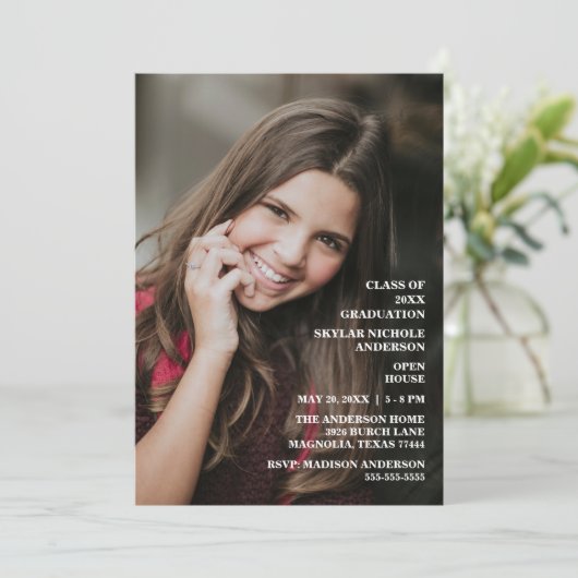 Modern Typography Photo Graduation 招待状 (スタンド正面)